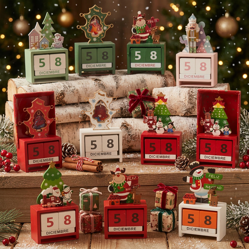 Calendario Navideño De Madera Decoracion